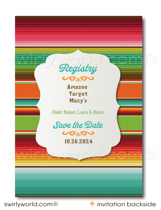 Mexican Fiesta Papel Picado Paper Flags Engagement Invitation Digital Download Bundle