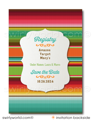 Mexican Fiesta Papel Picado Paper Flags Engagement Invitation Digital Download Bundle