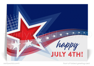 Patriotic Independence Day American Stars & Stripes Digital Happy July 4th Cards