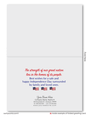 Digital Real Estate Patriotic Fourth 4th of July Greeting Cards Marketing for Realtors®