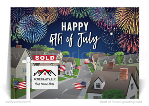 Digital Real Estate Patriotic Fourth 4th of July Greeting Cards Marketing for Realtors®