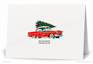 Retro Christmas Card – Vintage 1950s Holiday Greeting With Santa & Atomic Ranch Design