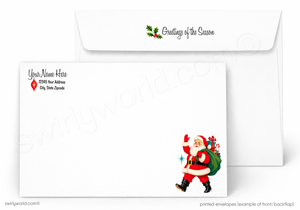 Retro Christmas Card – Vintage 1950s Holiday Greeting With Santa & Atomic Ranch Design