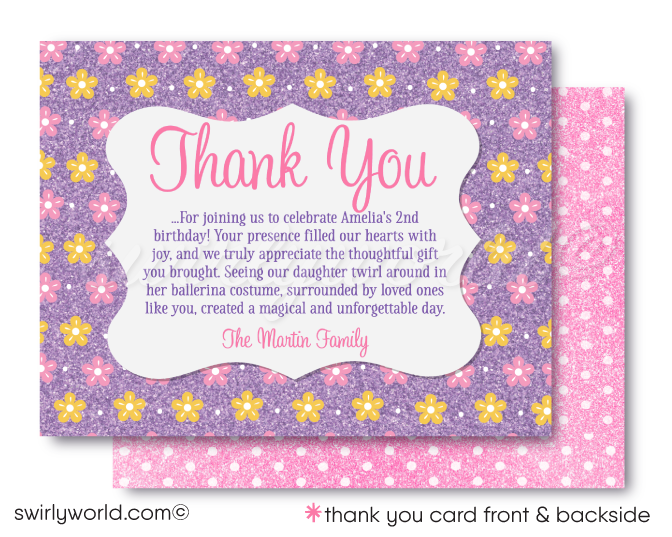 Tiny Dancer Ballerina Ballet Girl Dance Birthday Party Invitation Digital Download