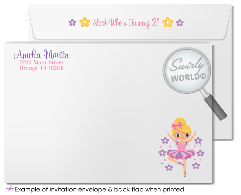 Tiny Dancer Ballerina Ballet Girl Dance Birthday Party Invitation Digital Download