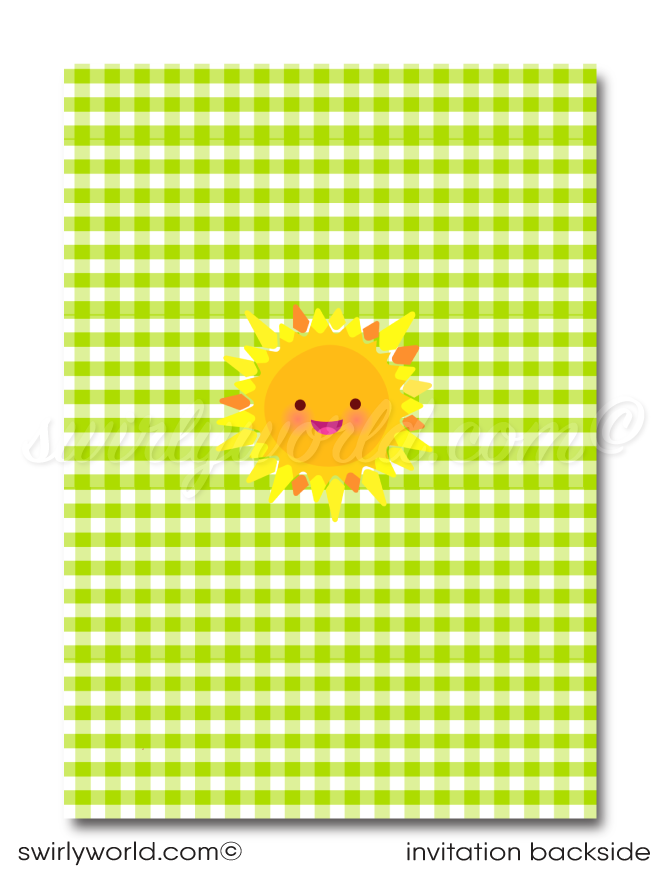 This "Fun in the Sun" summer ice cream popsicle party invitation design includes an instant downloadable invite, thank you card, and matching envelopes to set your summer beach theme party in style!