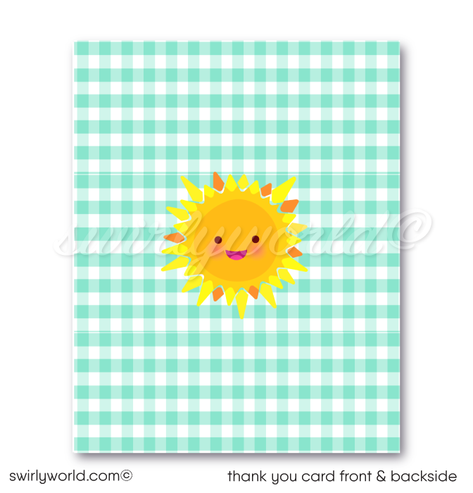 This "Fun in the Sun" summer ice cream popsicle party invitation design includes an instant downloadable invite, thank you card, and matching envelopes to set your summer beach theme party in style!