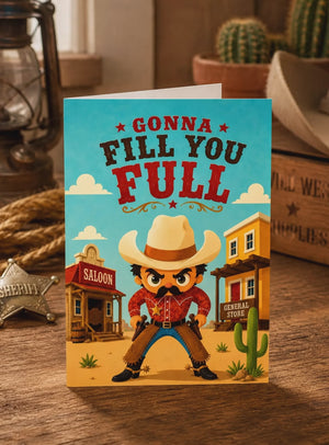 Cowboy Thank You Cards – Funny Business Appreciation Cards With Cartoon Sheriff Design