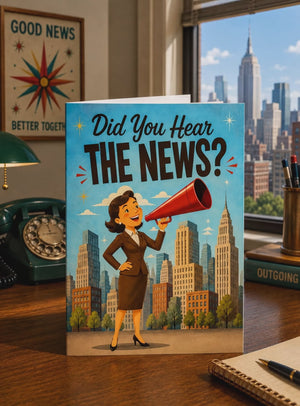 Funny Client Thank You Card – Vintage Retro Greeting With Playful Office Humor