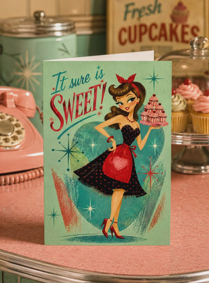 Thank You Cards - Retro Pastry Chef Greeting For Customer Appreciation