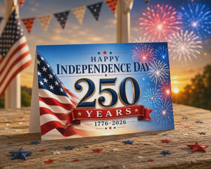 Modern 4th of July Cards – 250 Year Celebration - Patriotic Independence Day Greetings