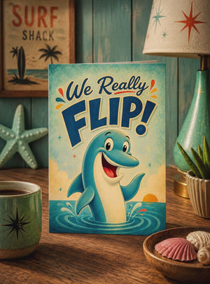 Funny Business Thank You Cards - Dolphin Cartoon Customer Appreciation Greeting