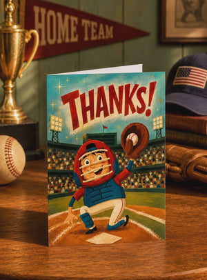 Baseball Thank You Cards – Vintage Sports Themed Customer Appreciation Greeting