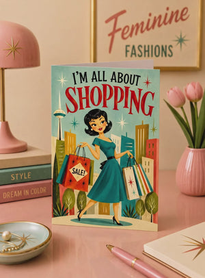 Women Business Cards | Retro Shopping Sales Promotion Card, Mailer
