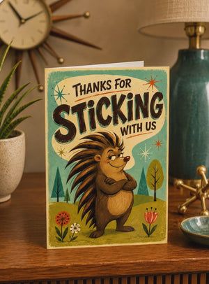 Thank You Cards – Porcupine Thank You Card With Envelope | Funny Cartoon Greetings