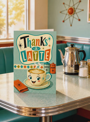 Thanks a Latte! Mid-Century Modern Coffee Thank You Cards