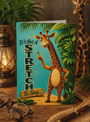 Funny Giraffe Thank You Cards - Cute Cartoon Customer Appreciation Notes