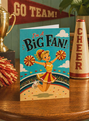 Thank You Cards Women – Funny Cheerleader Cartoon Business Appreciation Card