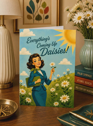 Thank You Cards | Business Customer Appreciation With Retro Daisy Illustration