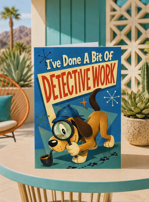 Funny Thank You Cards – Vintage Detective Dog Cartoon | Customer Appreciation