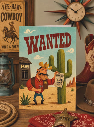 Wanted Cowboy Sheriff Prospecting Sales Marketing Cards for New Customers