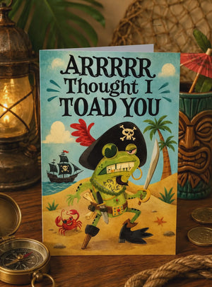 Funny Thank You Cards – Pirate Frog Cartoon Customer Appreciation Cards