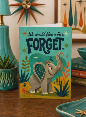Retro Elephant Thank You Card – Business Appreciation With Playful Animal Pun