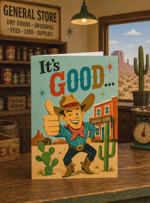 Cowboy Thank You Cards – Retro Western Business Appreciation Greeting