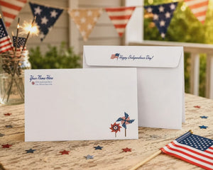 4th of July Cards – Patriotic Realtor Holiday Cards With American Neighborhood Fireworks