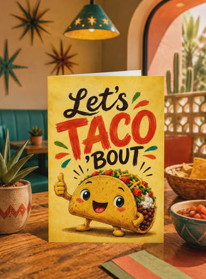 Funny Thank You Cards | Unique Customer Thank You Cards - Taco Cartoon Design