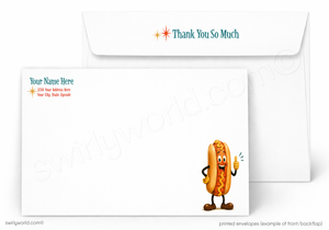 Quite Frankly™ Retro Hot Dog Thank You Card | Vintage BBQ Customer Appreciation Card