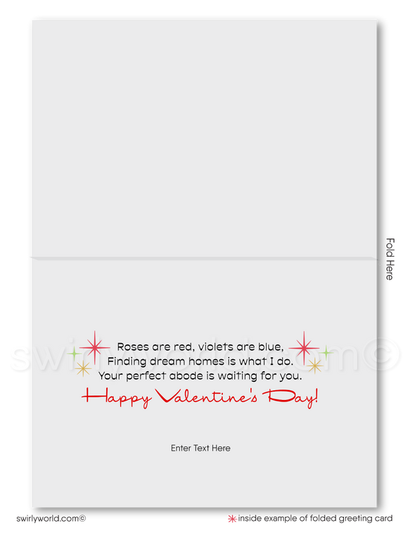 Retro MCM Mid-Century Home Atomic Desert Modern Digital Valentine's Day Cards for Realtors