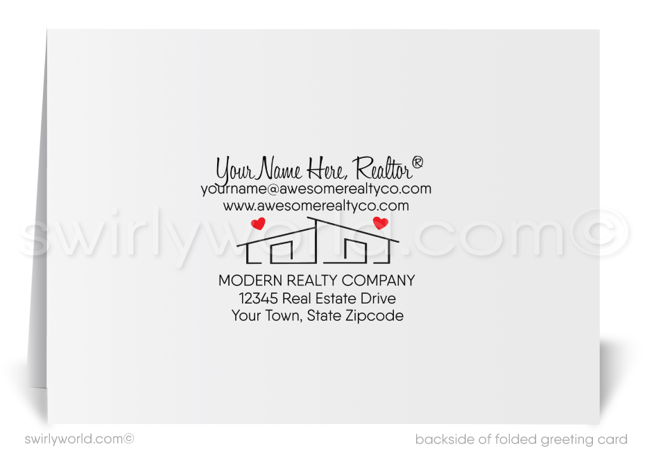 Retro MCM Mid-Century Home Atomic Desert Modern Digital Valentine's Day Cards for Realtors