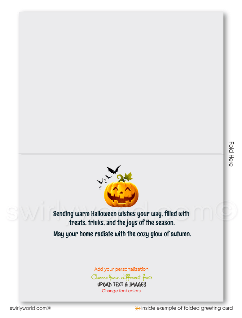 Houses Neighborhood Halloween Cards Fall Autumn Marketing to Clients from Realtor®