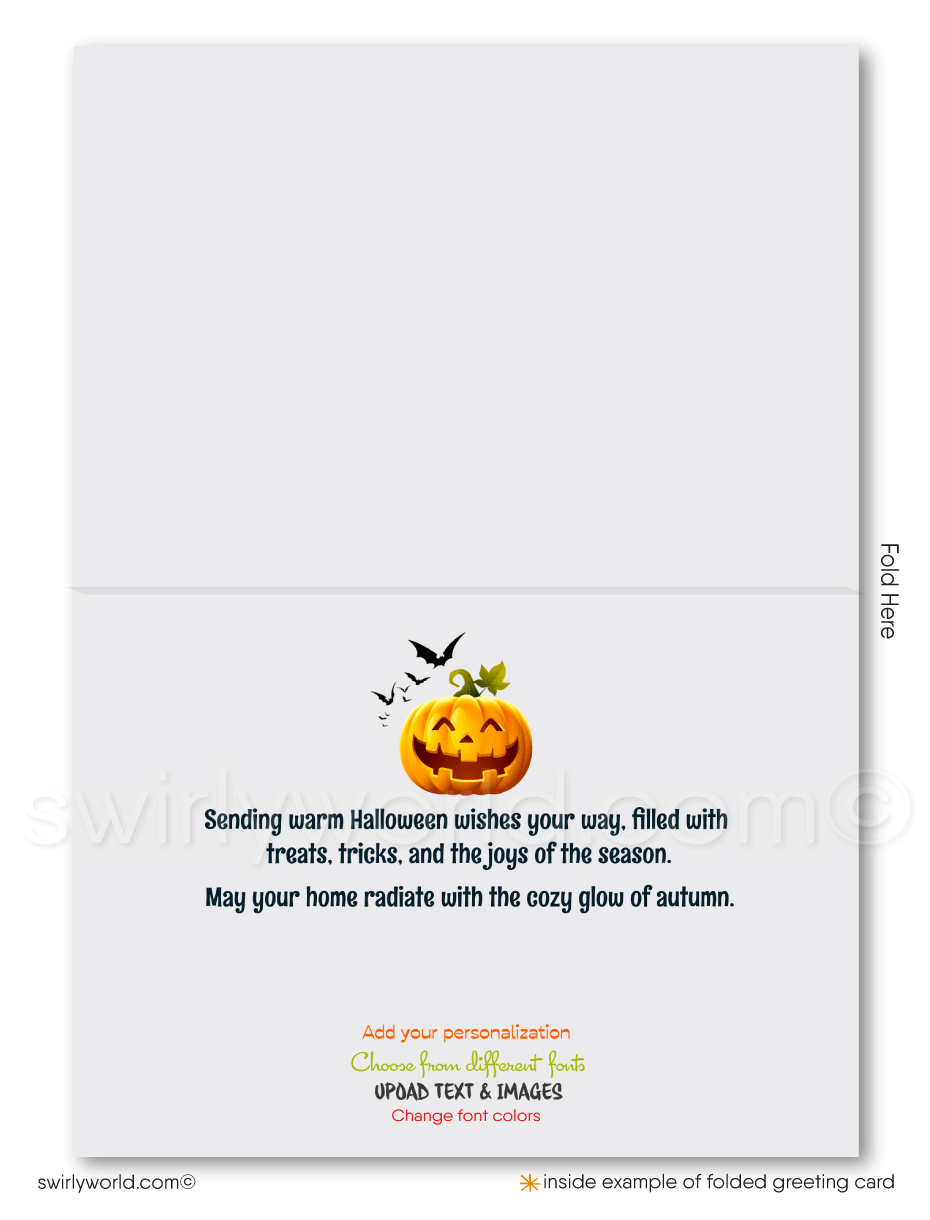 Houses Neighborhood Halloween Cards Fall Autumn Marketing to Clients from Realtor®
