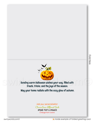 Houses Neighborhood Halloween Cards Fall Autumn Marketing to Clients from Realtor®