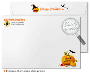 Houses Neighborhood Halloween Cards Fall Autumn Marketing to Clients from Realtor®