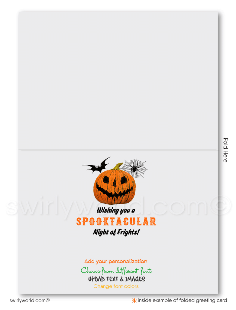 Scary Spooky Happy Happy Halloween Client Greeting Cards for Business Clients