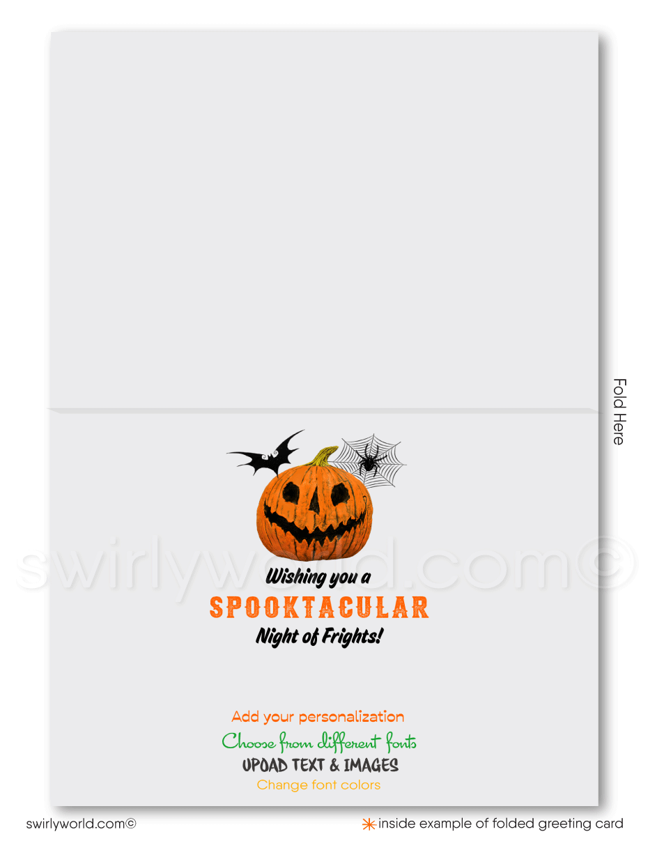 Scary Spooky Happy Happy Halloween Client Greeting Cards for Business Clients