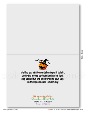 Cute Halloween Decorated houses Printed Happy Halloween Greeting Cards for Clients from Neighborhood Realtor®