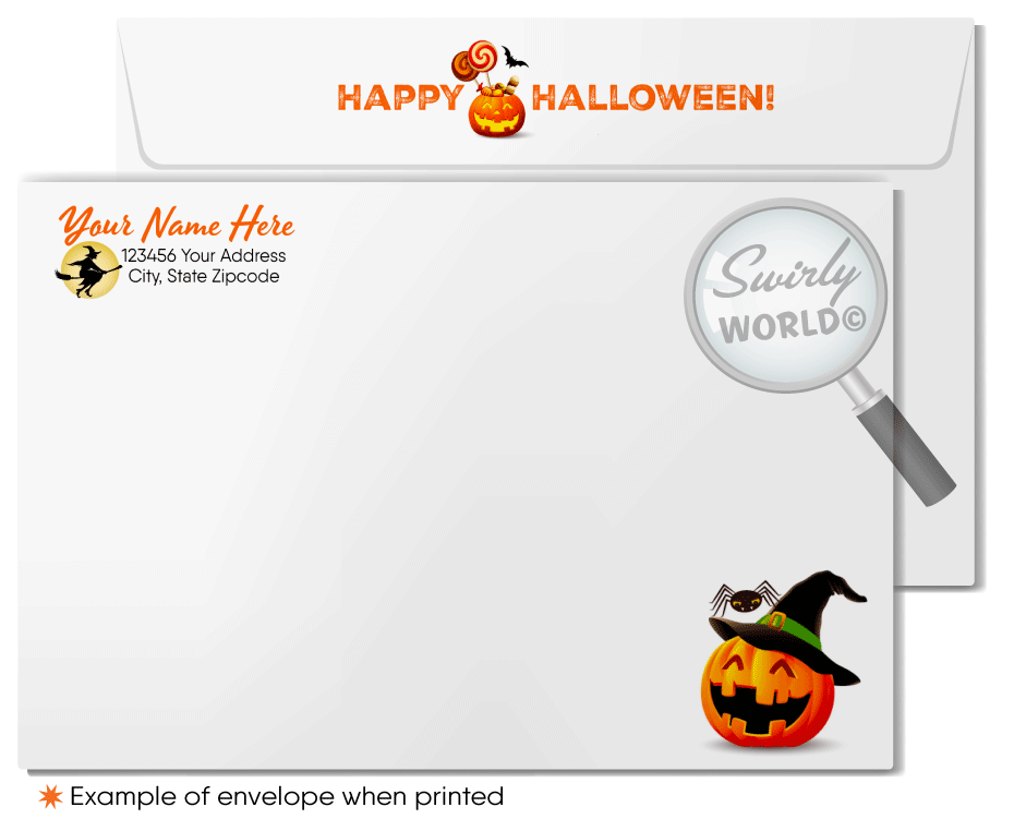 Enchant your clients with Swirly World's Whimsical Digital Halloween Greeting Card. Featuring a spooky haunted house and playful trick-or-treaters under a moonlit sky, this card is perfect for sending festive Halloween wishes. Printed versions with matching envelopes also available!