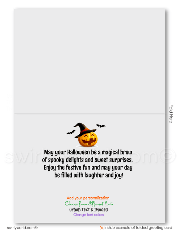 Spooky Haunted House Pumpkin Printed Halloween Cards from your Neighborhood Realtor®