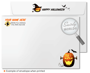 Spooky Haunted House Pumpkin Printed Halloween Cards from your Neighborhood Realtor®