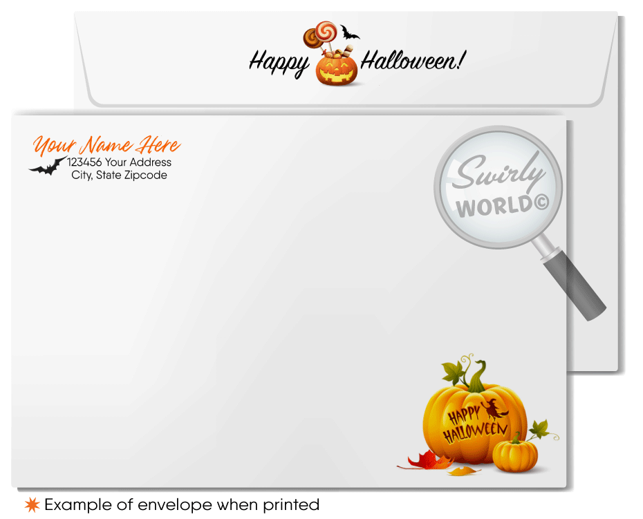 Whimsical Happy Halloween Client Printed Greeting Cards from your Neighborhood Realtor®