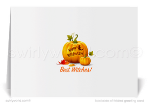 Non-Scary Haunted House Happy Halloween Cards for Client from Neighborhood Realtor®