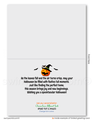 Cute Haunted House Trick or Treat Printed Halloween Cards from your Neighborhood Realtor®