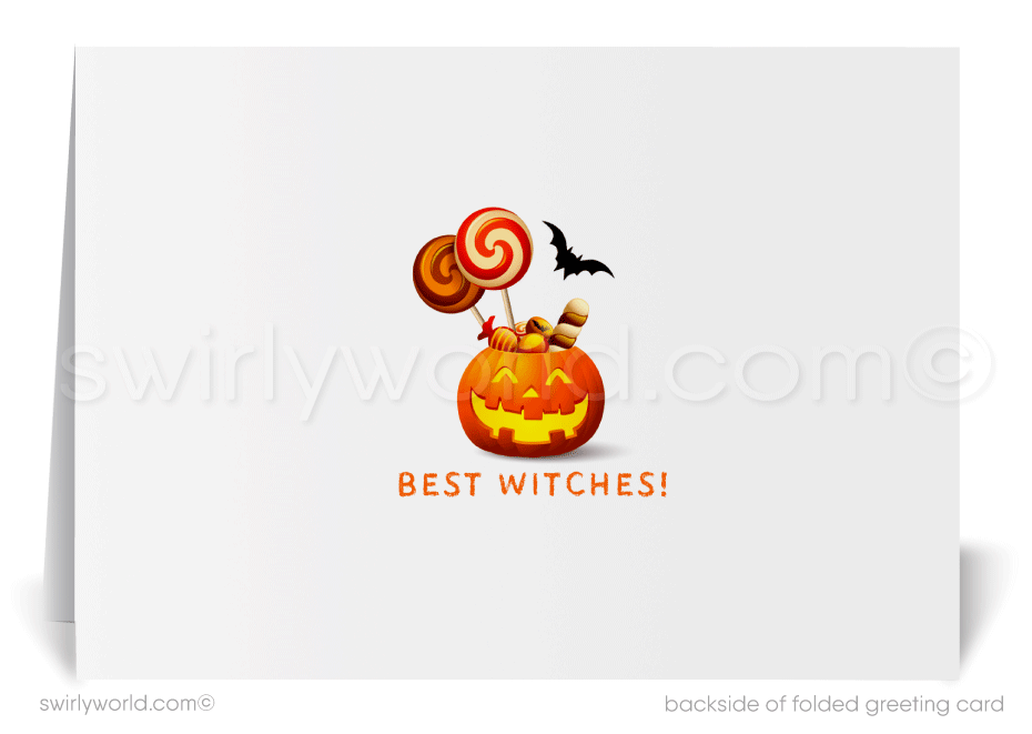 Cute Haunted House Trick or Treat Printed Halloween Cards from your Neighborhood Realtor®