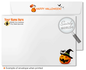 Cute Haunted House Trick or Treat Printed Halloween Cards from your Neighborhood Realtor®