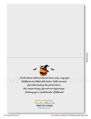 Cute Non-Scary Haunted House Halloween Greeting Cards from your Neighborhood Realtor®