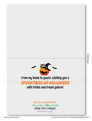 Cute Pumpkin House Home Client Happy Halloween Greeting Cards from your Realtor®